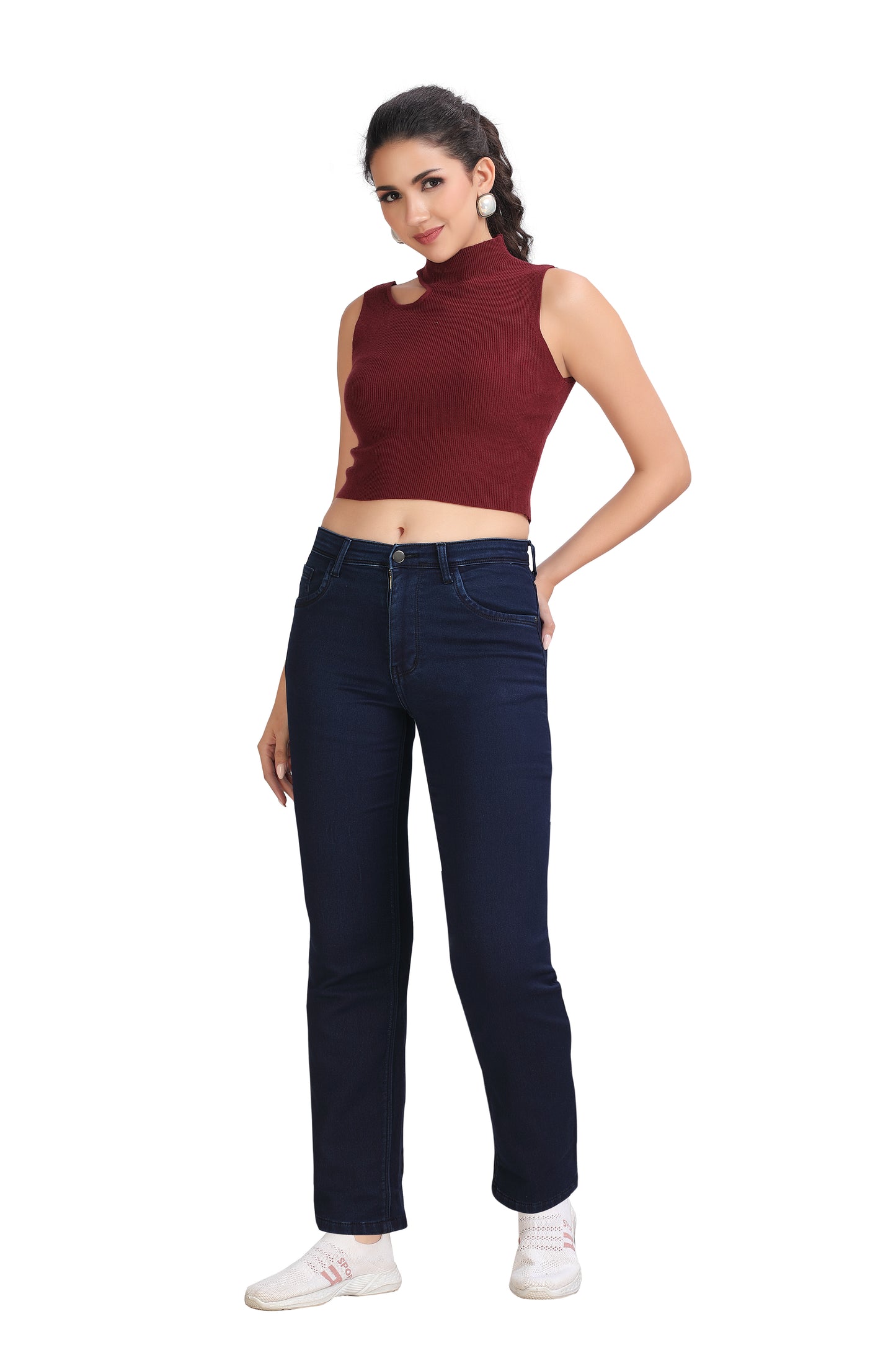 Women's Classic Straight Fit High-Rise Denim Jeans