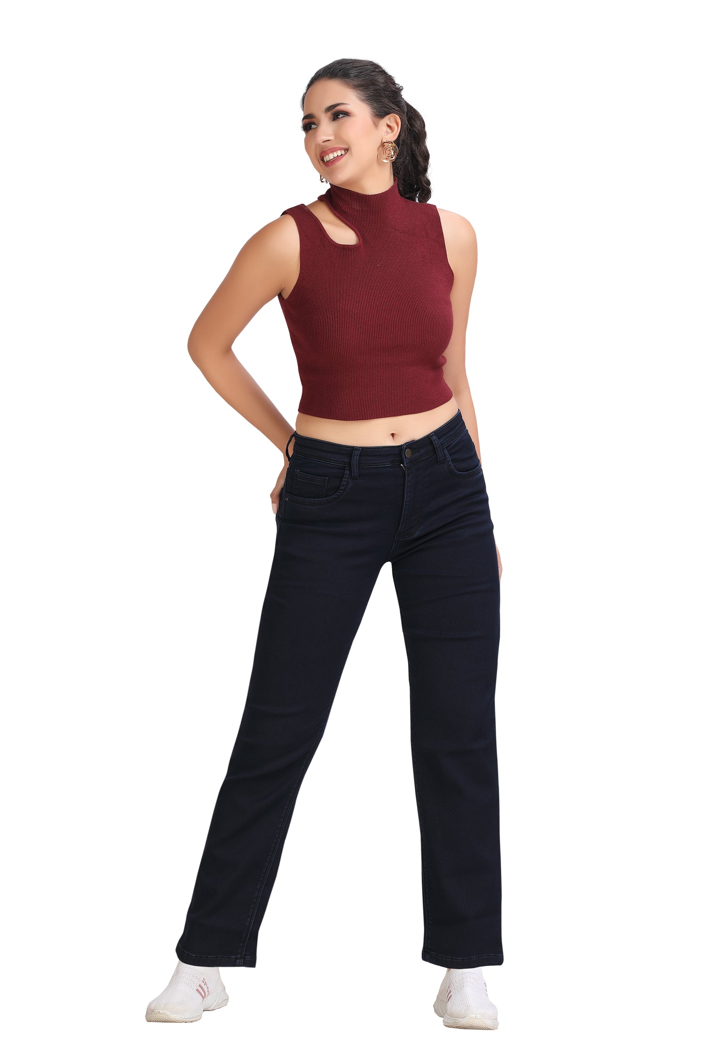 Women's Classic Straight Fit High-Rise Denim Jeans