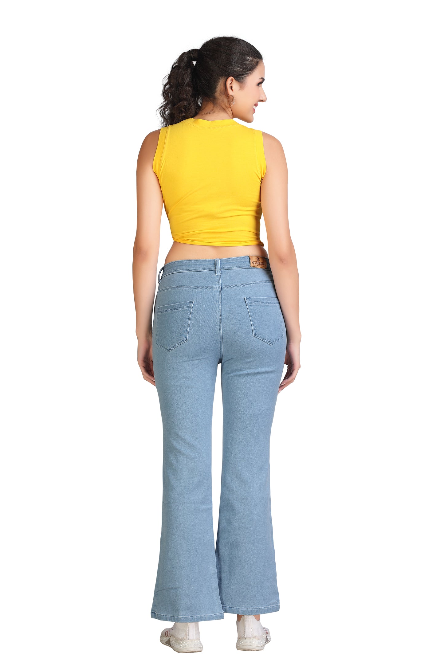 Women's High Rise Ice Wash Bootcut Jeans