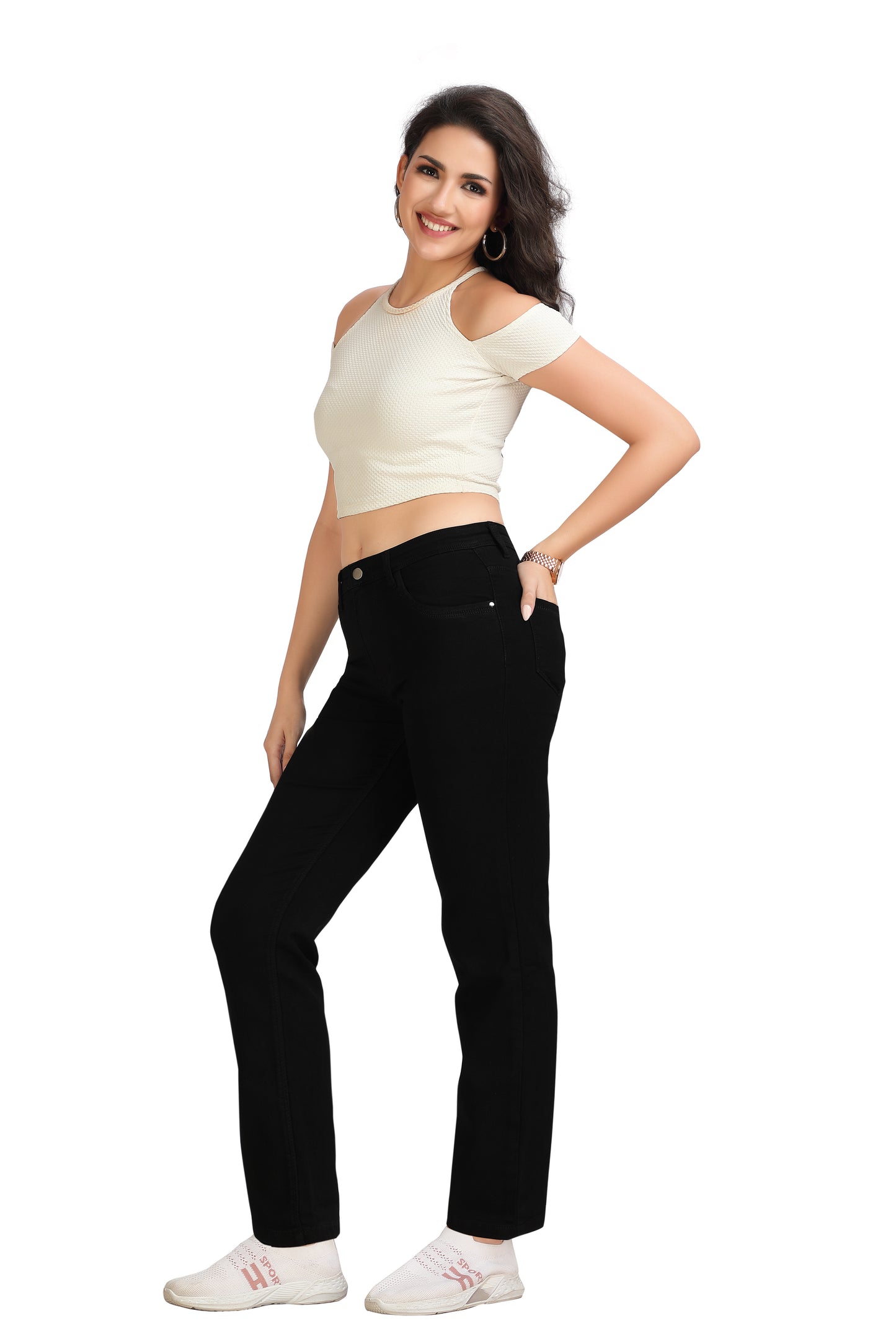 Women's Classic Straight Fit High-Rise Denim Jeans