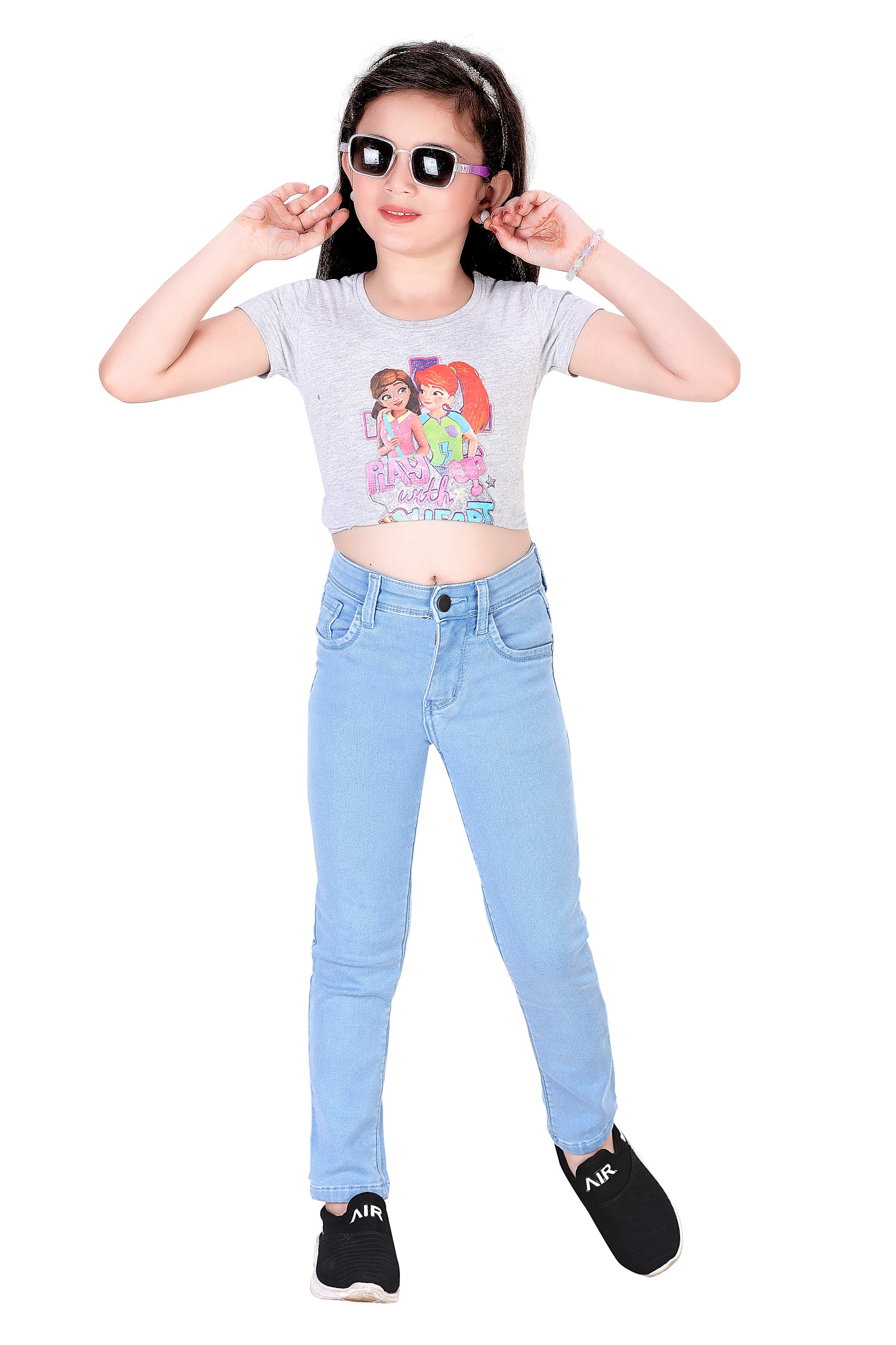 Kids Slim Fit Jeans – Stretchable Stylish Denim for Girls