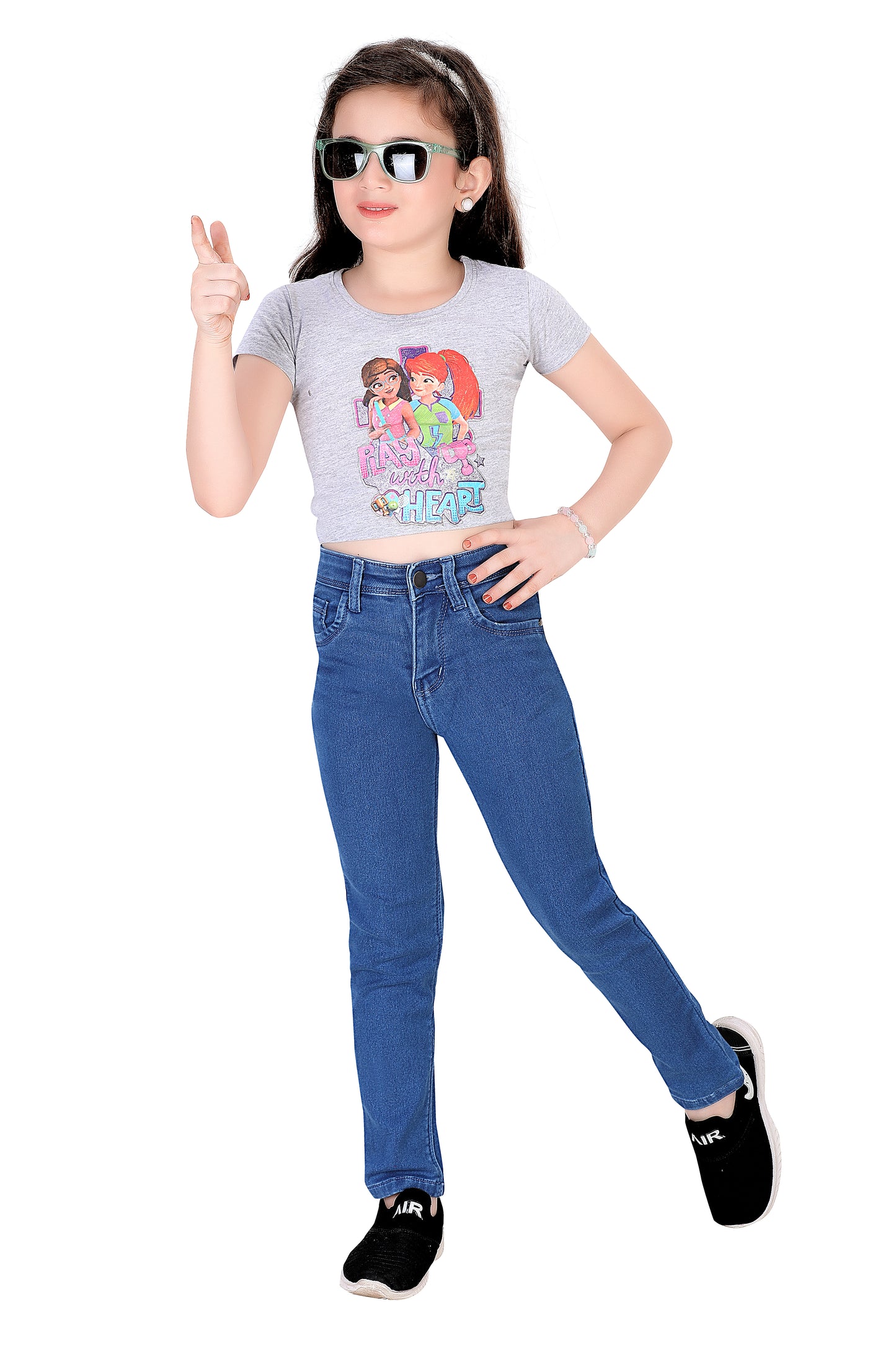 Kids Slim Fit Jeans – Stretchable Stylish Denim for Girls
