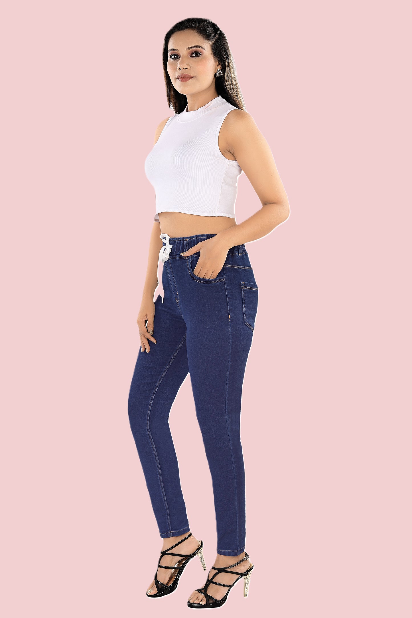VS Denim Jeggings with Drawstring Waist