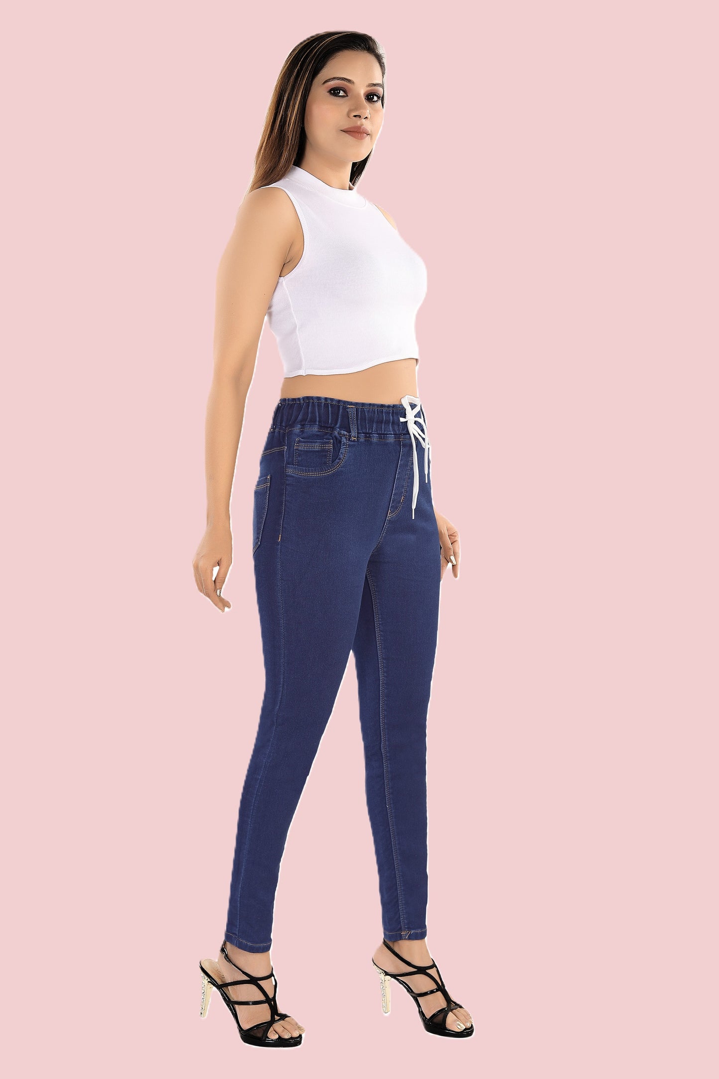 VS Denim Jeggings with Drawstring Waist