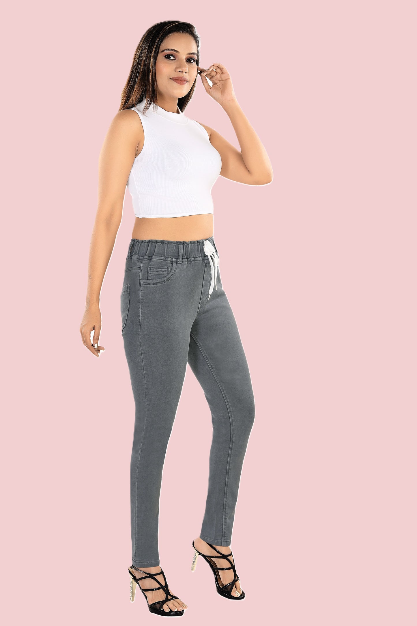 VS Denim Jeggings with Drawstring Waist