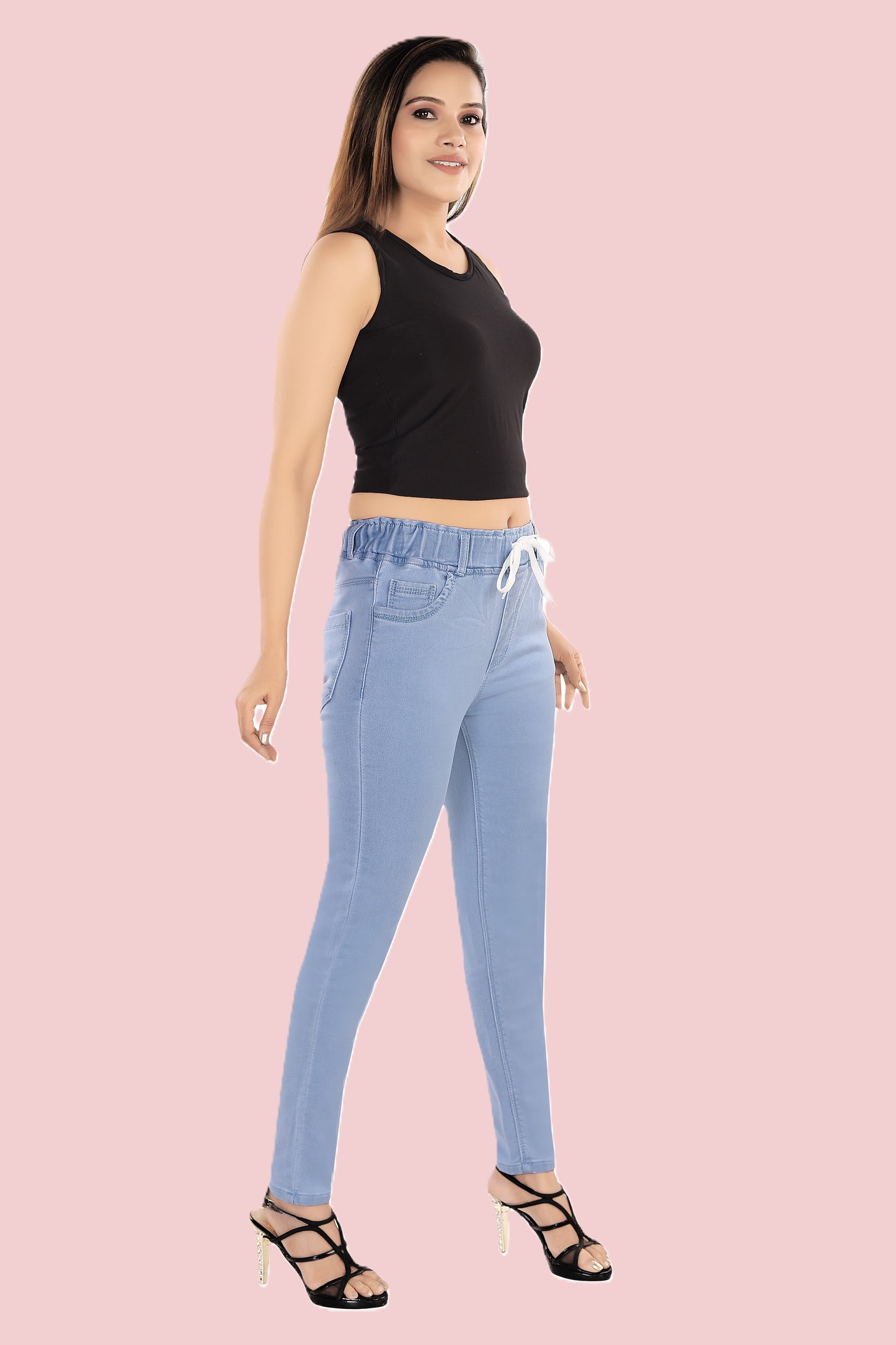 VS Denim Jeggings with Drawstring Waist