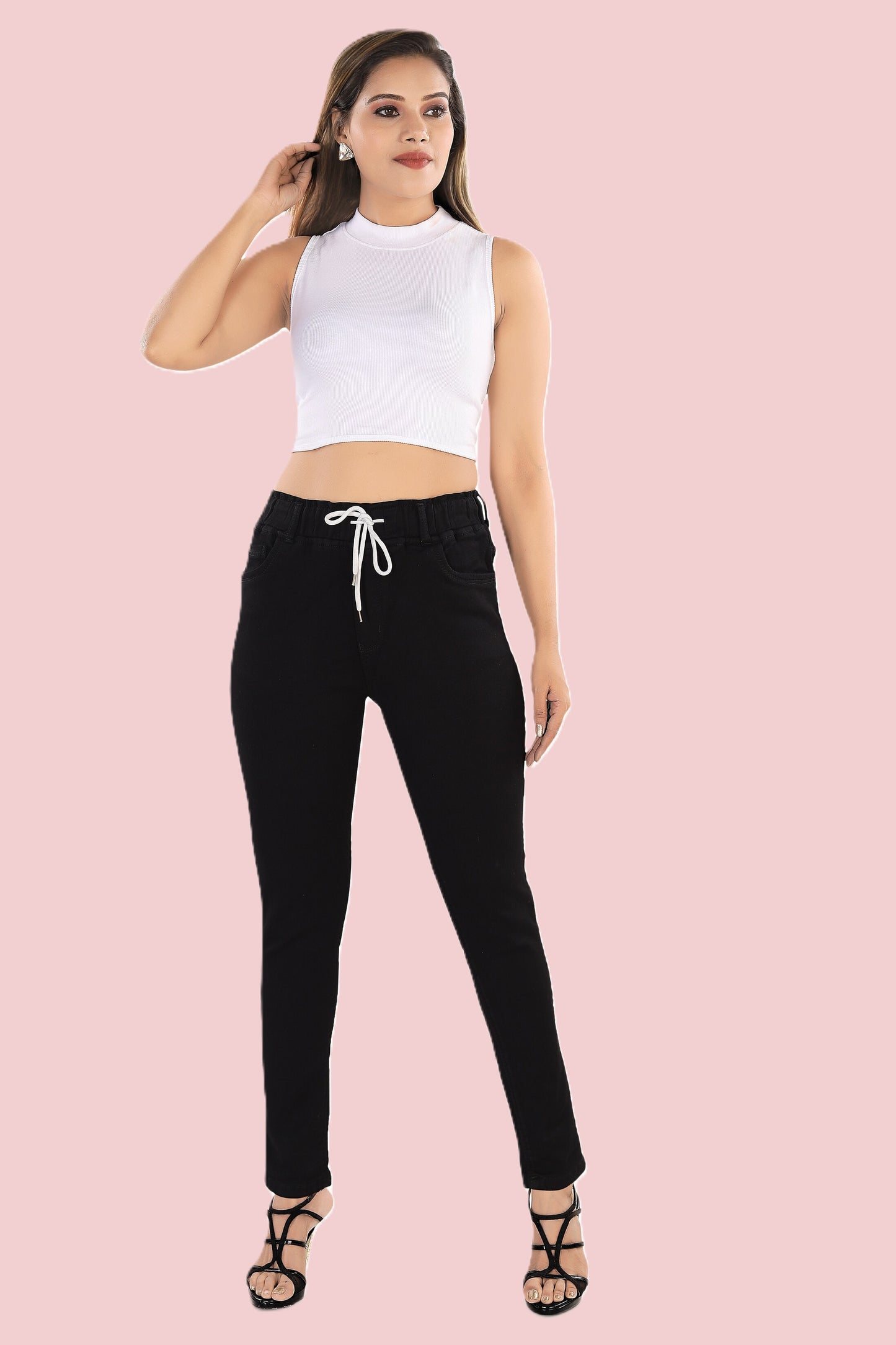 VS Denim Jeggings with Drawstring Waist
