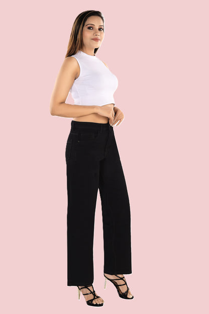 VS Denim Women's High-Waist Straight Fit Jeans