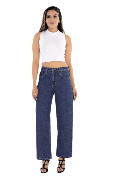 VS Denim Women's High-Waist Straight Fit Jeans