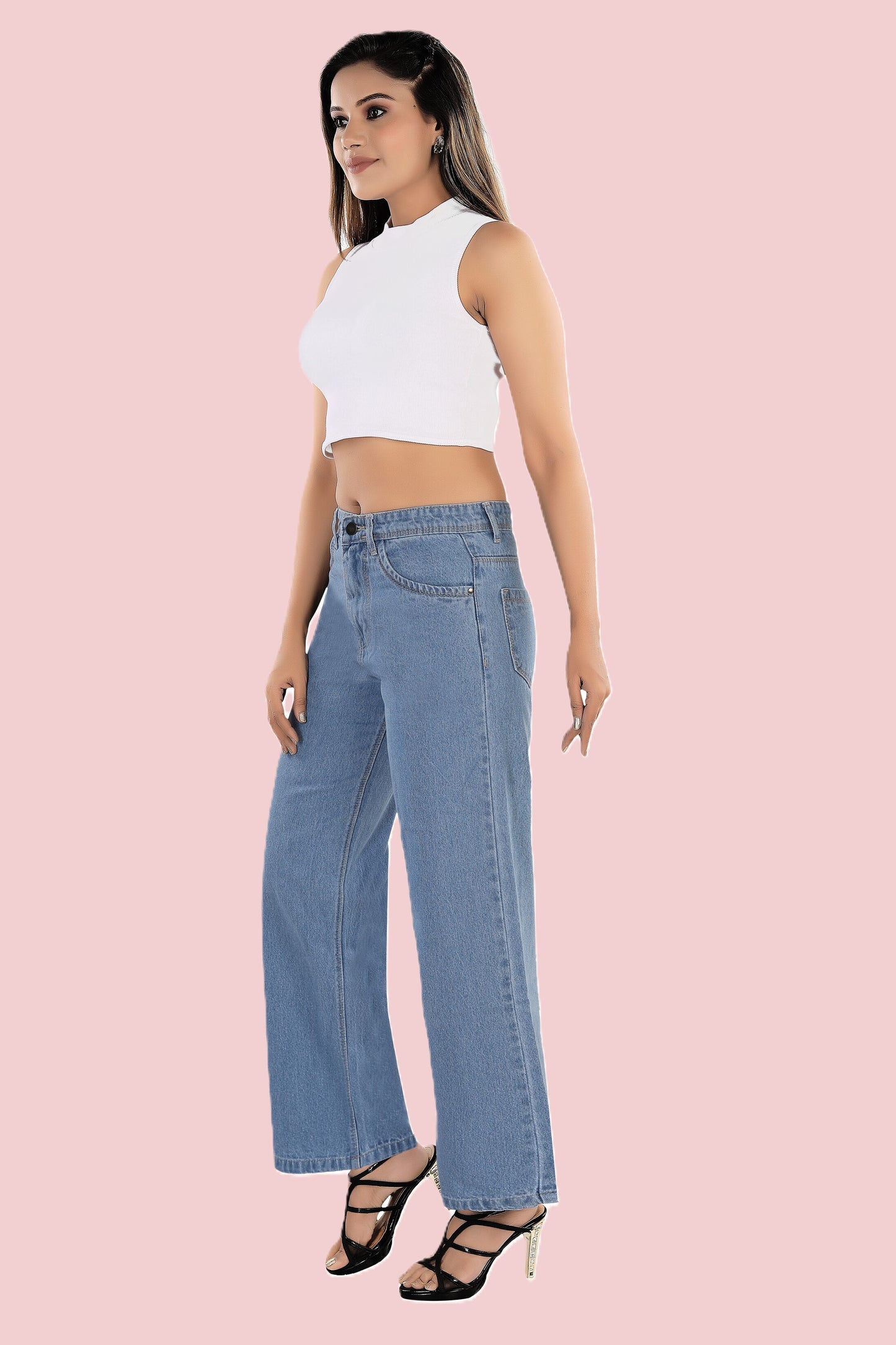 VS Denim Women's High-Waist Straight Fit Jeans