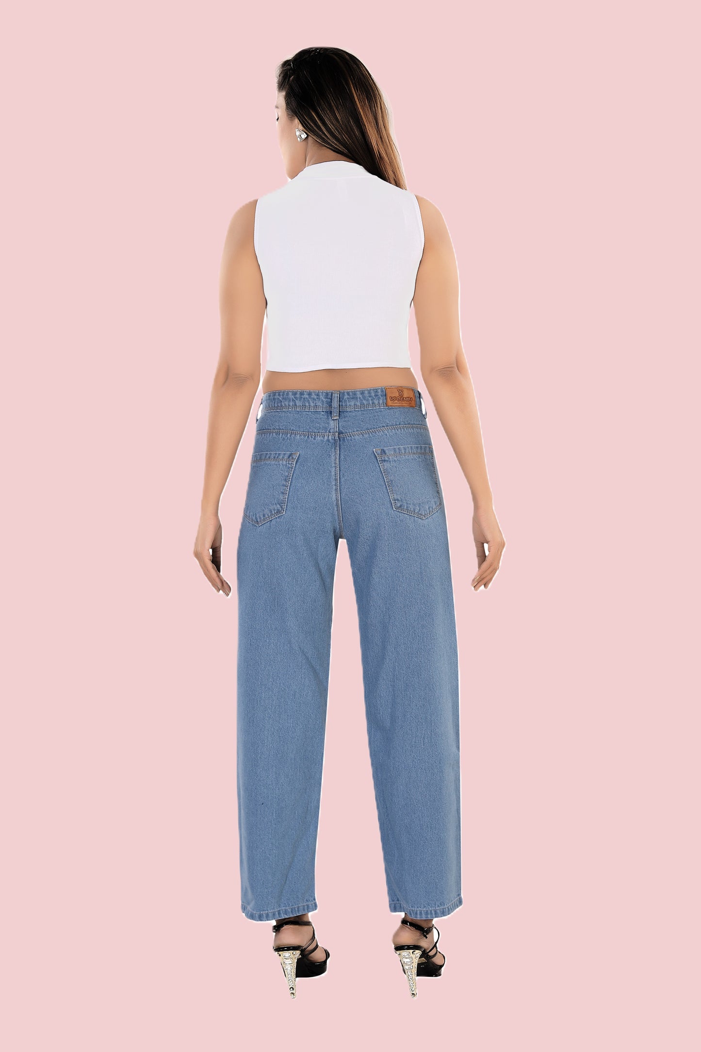 VS Denim Women's High-Waist Straight Fit Jeans