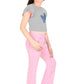 Pink Bootcut Stretch Jeans