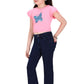 Pink Bootcut Stretch Jeans