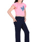 Pink Bootcut Stretch Jeans