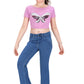 Pink Bootcut Stretch Jeans