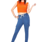 Stretch Denim Joggers with Cargo Pockets