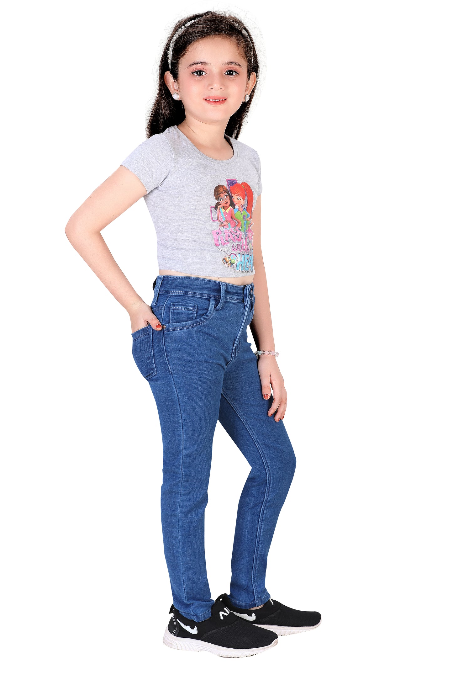 Kids Slim Fit Jeans – Stretchable Stylish Denim for Girls