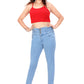 High-Rise Slim Fit Jeans - 4 Button Closure