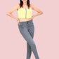 High Rise 3-Button Skinny Fit Jeans