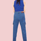 High-Rise Baggy Cargo Jeans 6 Pocket