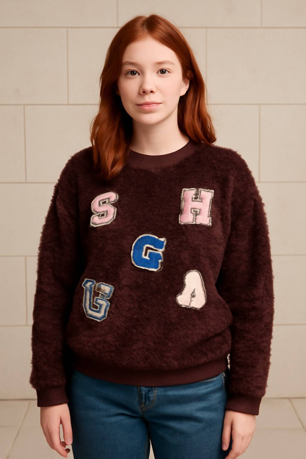 Fuzzy Pullover Sweatshirt