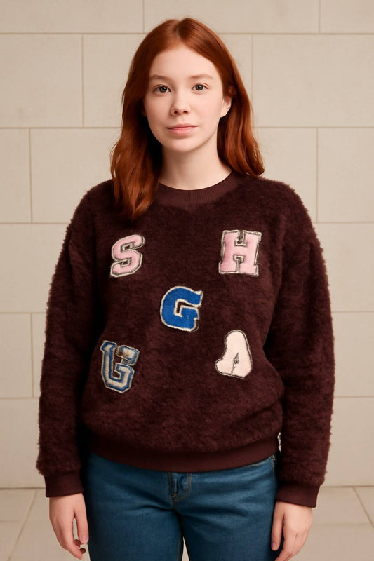 Fuzzy Pullover Sweatshirt
