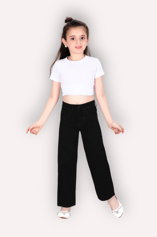 Straight Fit Broad-Leg Jeans