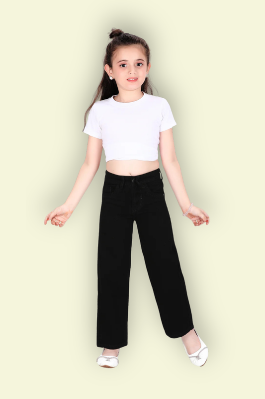 Straight Fit Broad-Leg Jeans